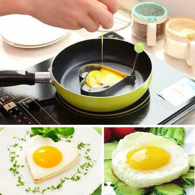 Pack Of 4 Egg Shaper Kitchen Tools Star, Heart, Round, Flower Shaped Stainless Steel - (Random Color )