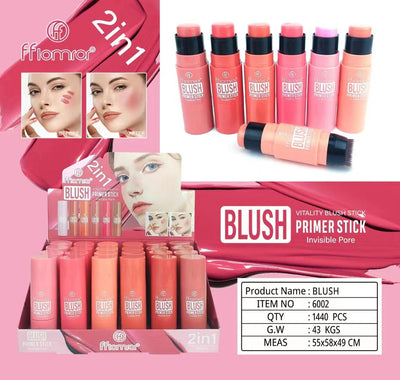 Flormar 2 In 1 Blush Primer Stick – Creamy Blendable Face Blush With Smooth Finish, Easy Application And Portable Makeup Stick