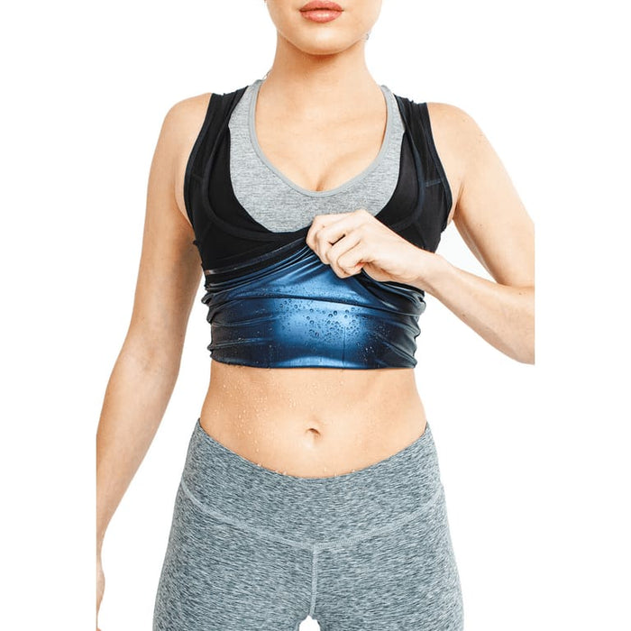 Women Sweat Shaper Weight Loss Fat Burning Trainer Slimming Tummy Control Reducing Shapewear Workout Fat Burner (Black ) - L