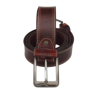 (Big Size) - Men Buffalo Pull-Up Leather | Waist Belt For Boys & Mens (Maroon)