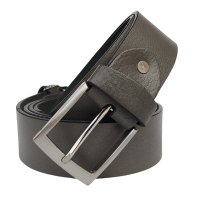 (Big Size) - Men Buffalo Leather Belt Grey Color | Waist Belt For Boys & Mens (Grey)