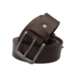 (Big Size) - Men Buffalo Plain Leather Belt | Waist Belt For Boys & Mens (Dark Brown)