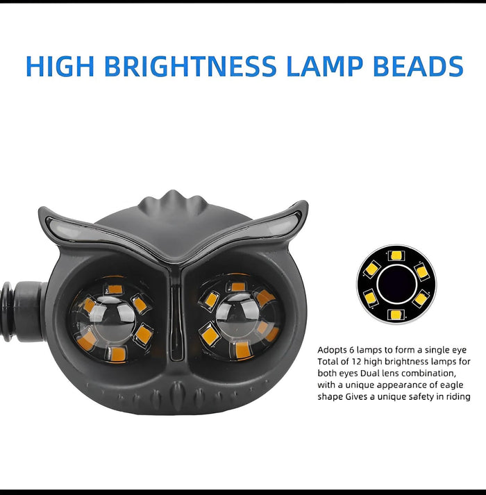 Pack Of 2 Pcs Owl Style Dual Color Motorcycle Driving Headlight, Turn Signals Light, Fog Lamp For All Bikes (Random Color)