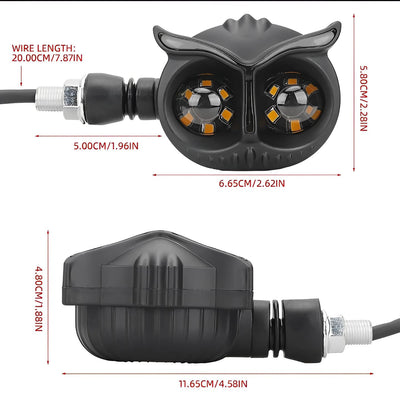 Pack Of 2 Pcs Owl Style Dual Color Motorcycle Driving Headlight, Turn Signals Light, Fog Lamp For All Bikes (Random Color)