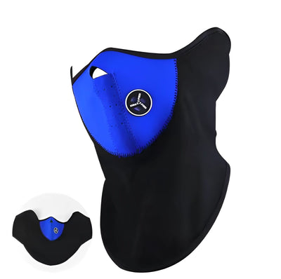 Winter Windproof Bike Mask Half Face Motorcycle Masks For Men And Women - Black