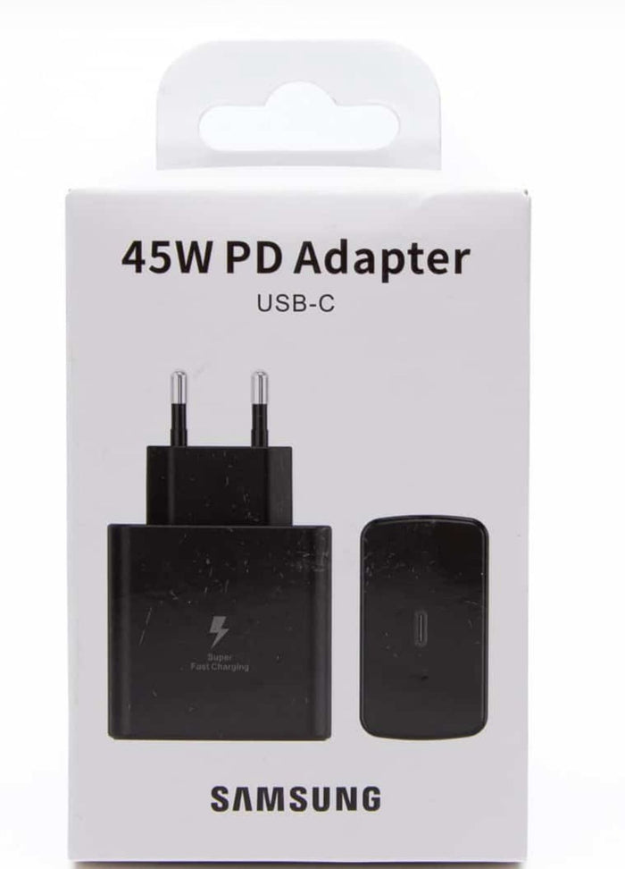 Samsung 45W PD Super Fast Charger Adapter Type C Port A+ Quality - Travel Adapter (Black)
