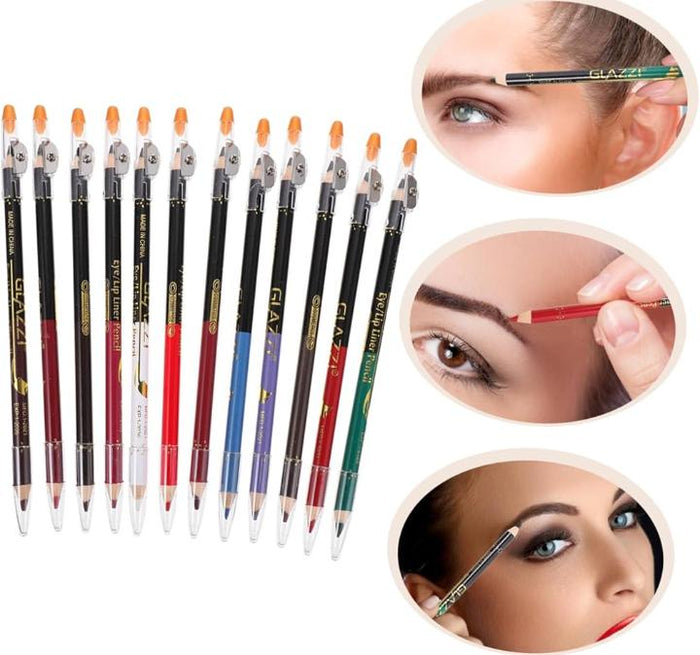 ( Pack Of 12 )2 In 1 Colors Eye Pencil Multipurpose Eye Pencil (Random Color )