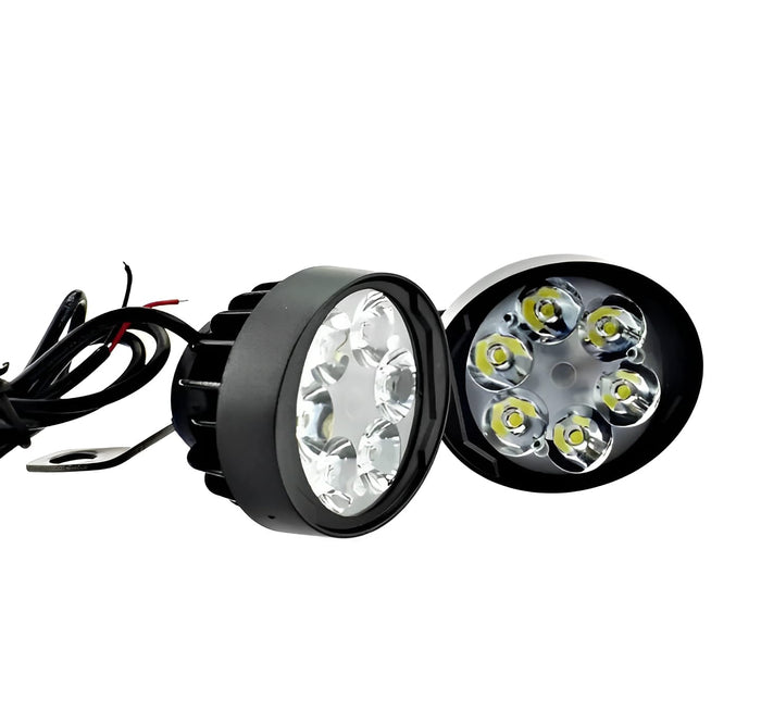 2 Led Plus Button LED Headlight & Button Assist Lamp For Motorcycle Motorbike Bike Universal CD70 CG 125 & All