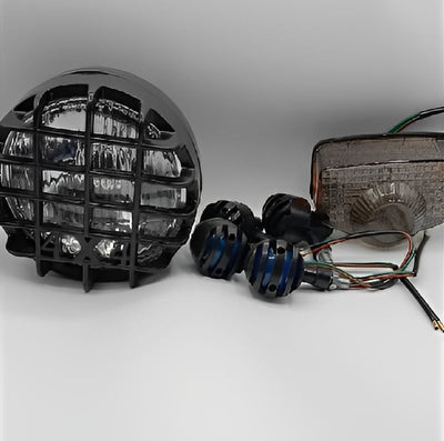 Pack Of 3 Cafe Racer Kit Item's Cafe Racer Style Bike Lighting Set | Headlight, Taillight & Indicators