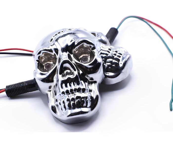Universal Skull Head LED Turn Signal Indicators – Set Of 2/4 For Motorcycles 125cc And 70cc All Bikes - 2 Pcs