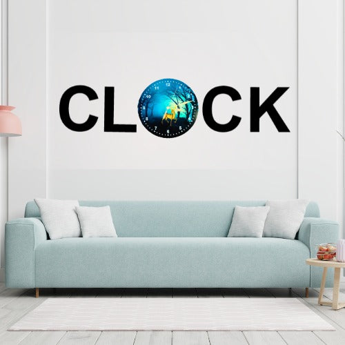 3D Wooden Alphabetic Clock With Esthetic Dial | Best Quality Alphabetic Design Clock For Home Decor | Home Decor Clock 30 Inch  - With Light