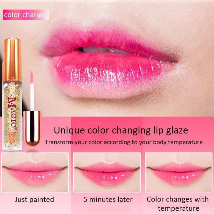 Magic Glossy Lip Oil | Color Changing Lip Gloss | Personalized Tint | Deep Hydration | Non-Sticky Shine | Lip Oil, Liquid Glossy Finish - 1 Pc