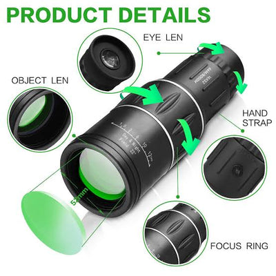 High Professional Monocular 16*52 - Binoculars Dual Focus Anti Reflective Non-Infrared HD Monocular Telescope