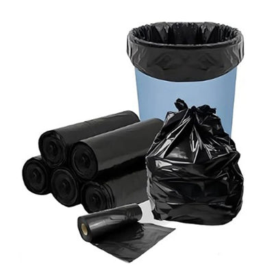 Black Garbage Bags Roll – Leak Proof, Heavy Duty Disposable Trash Bags For Dustbin, Diapers, Waste & Storage, Portable Plastic Bin Bags - Large (24×36 – 15 Bags)