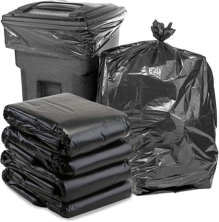 Black Garbage Bags Roll – Leak Proof, Heavy Duty Disposable Trash Bags For Dustbin, Diapers, Waste & Storage, Portable Plastic Bin Bags - Large (24×36 – 15 Bags)