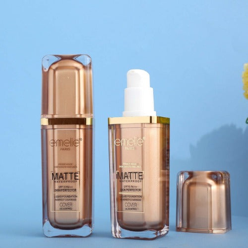 Emelie Matte Waterproof Skin Perfector With Primer – Long-Lasting, Oil-Control, SPF 15 - Shade 1 30 ML