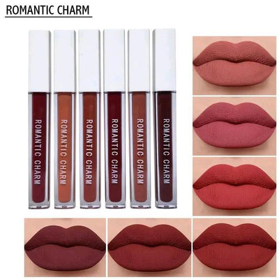 Romantic Empire Matte Lipgloss Set Of 6 – High Pigment, Long-Lasting Liquid Lip Gloss | Shades Of Red Collection