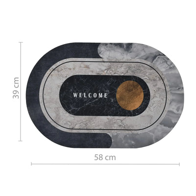 Bath Mat Super Absorbent Quick Drying Bathroom Rugs Non Slip Kitchen Entrance Doormat Modern Napa Skin Floor Mats Home Decor (Only Round Shape) (Random Colors)