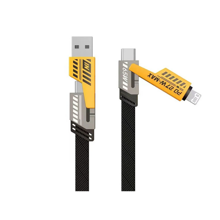 4 In 1 Mech High Speed Data Cable Durable Reliable Fast Charging Stable Transfer Universal Compatibility Practical Choice For Smartphones Tablets And Laptops