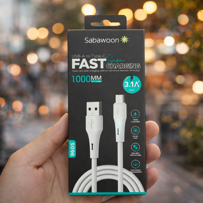 Sabawoon Super Fast Data Cable 1000mm USB-A To Type-C Charging Cable