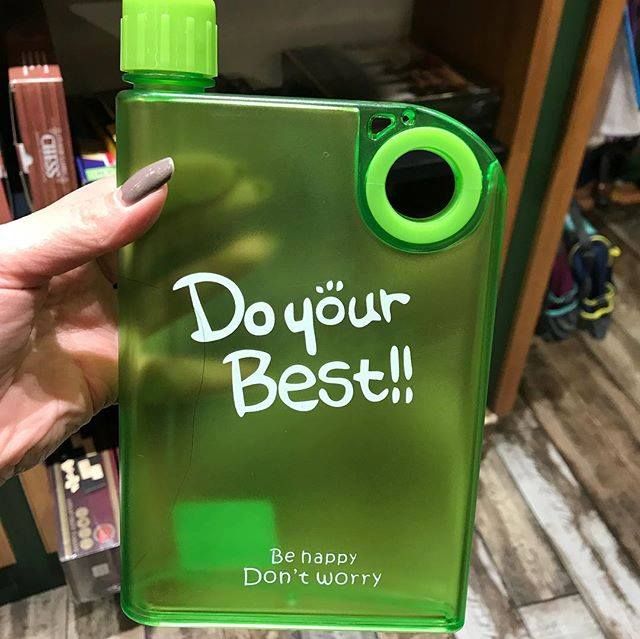 A5 Flat Water Bottle Slim Notebook Style Reusable Water Bottle (420ML) - Drinkware Accessory Designed For Hydration (Random Color)