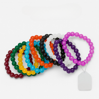 Beaded Stretch Bracelet – Fashion Accessory (Black)