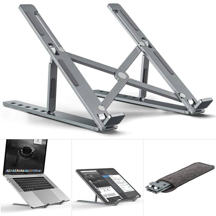Metal Laptop Stand | Adjustable Foldable Laptop Stand | Portable Laptop Stand With Box & Cover