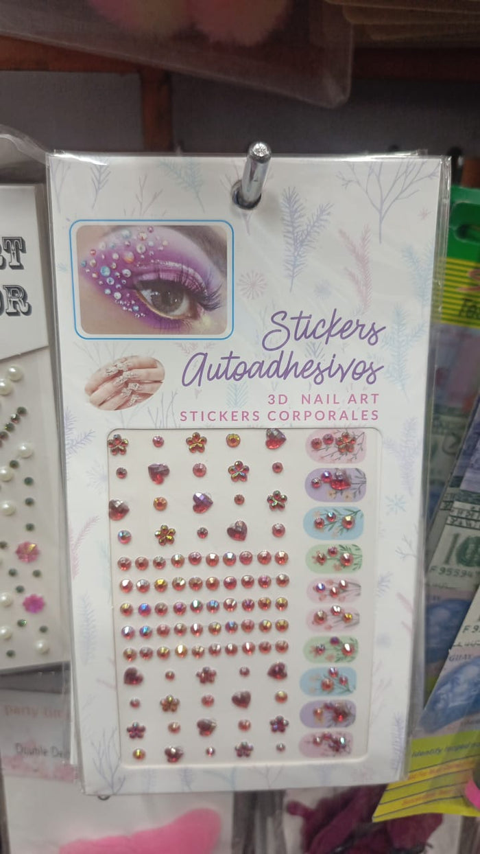 Temporary Tattoo For Women – Rhinestone Gems Face & Body Sticker | Self-Adhesive Crystal Makeup Decoration For Parties & Festivals (Random Design)