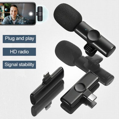 K11 2-In-1 Dual Wireless Collar Microphone Type-C And Lightning Omnidirectional Lavalier Mic - Electronic Accessory Designed For Audio Recording And Daily Streaming Routine