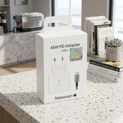 Sabawoon 45W PD USB-C Fast Charger | Super Fast Wall Adapter | Black/White Random Color