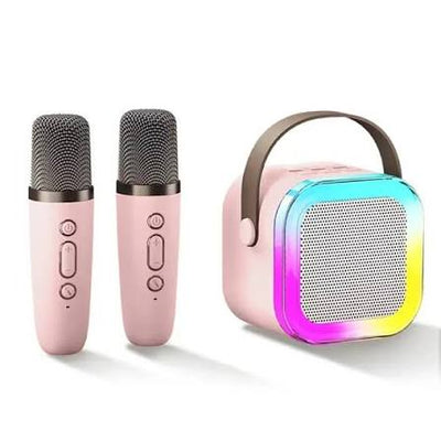 K12 Portable Speaker With Double Mic | Karaoke Microphone With Speaker | Portable Wireless Bluetooth Speaker