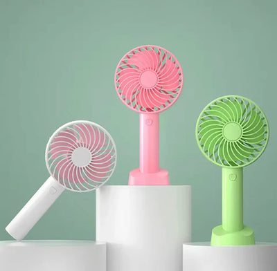 Portable Hand Fan Mini Desktop Cooling Fan Rechargeable Personal Air Fan Random Color