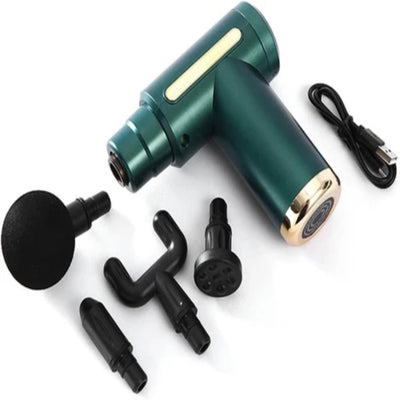 4-In-1 Gun Massager | 6 Speed C-Type Massager For Deep Tissue Massage | Portable Handheld Electric Body Therapy For Pain Relief, Relaxation & Muscle Recovery (Random Color)