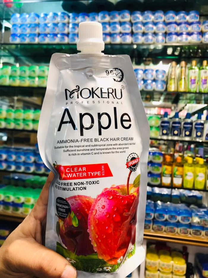 MOKERU Professional Apple Hair Dye | Natural Black Hair Color 500ml + 500ml