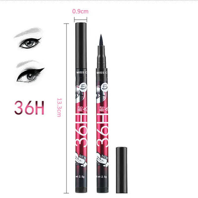 (Pack Of 06) YANQINA 36H Precision Liquid Waterproof Eyeliner Pencil | Eye Liner (Black)