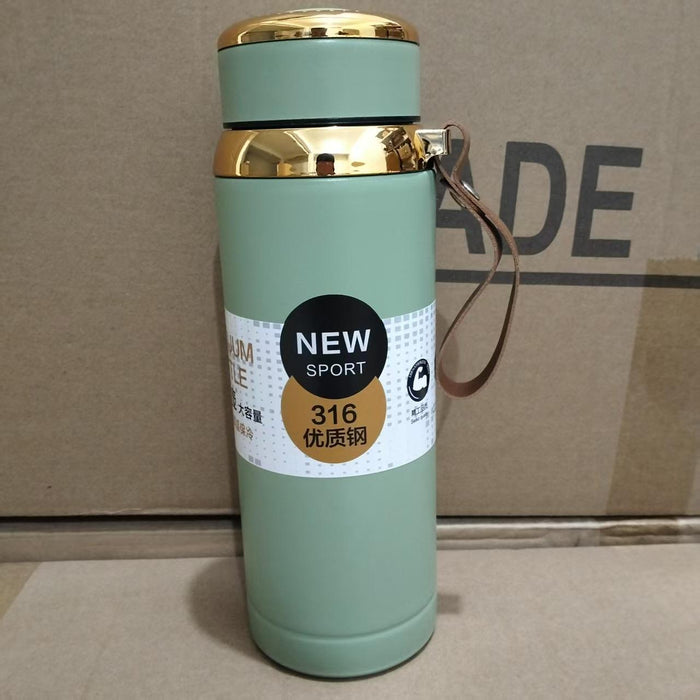 1000ml Matte Stainless Steel Bottle Leak Proof Durable Hot Cold Water Bottle For Office Gym Travel | Cream