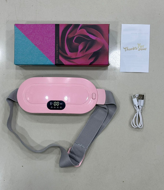 Heating Pad Women Period Pain Cramp Relief Belt -Portable Menstrual Heating Pad, Heated Belly Belt For Menstrual Cramp Relief With 3 Heat Levels And 4 Modes, Electric Belt Massage For Women And Girls - Electric Massager Machine For Women (Flower Box)