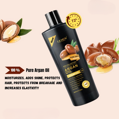 Pack Of 01 - Lichen Professional Shampoo Set 400ml – Keratin, Rice Water, Coconut, Peppermint, Red Onion, Argan Oil - Argan Oil Shampoo