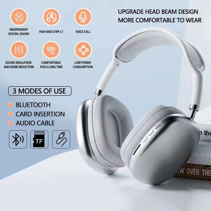 P9 Headphone - Wireless Bluetooth Headphones Adjustable Over-The-Ear Stereo Headset – P9 (Random Color)