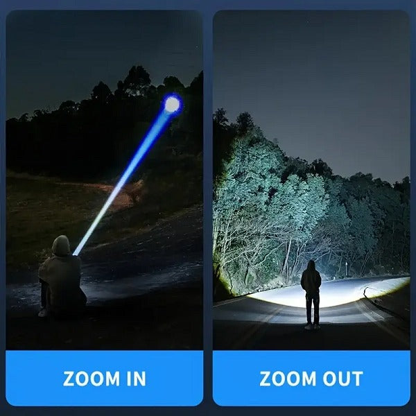 Tactical LED Flashlight Kit SP-38-1 – Rechargeable High Power Torch With 3x18650 Batteries & Portable Hard Case (Range 1.5km)